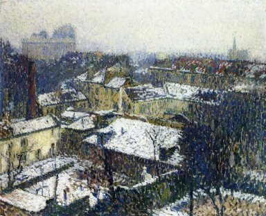 Los tejados de París en la nieve, la vista desde el artista\'\' s