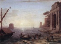 A Seaport At Sunrise 1674