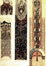 Bocetos de los ornamentos pintados Catedral Vladimir 1893 1