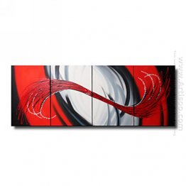 Hand-painted Abstract Oil Painting - Set of 4