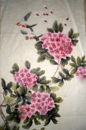 Oiseaux et fleurs - Peinture chinoise