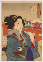 Das Erscheinungsbild einer Kellnerin in Fukagawa im Tempo-Ära