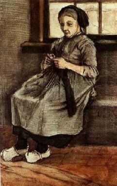 Femme Mending Bas 1881