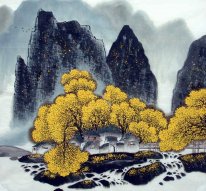 Une cour dans la montagne - Peinture chinoise