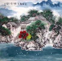 A village - Chinese painting