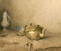 Brass Caldera con Porcelana Cafetera