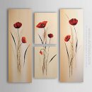 Hand-painted Abstract Oil Painting - Set of 4