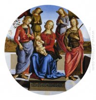 Thronende Madonna mit Heiligen Katharina von Alexandria und Rose