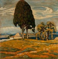 Chiesa con alberi