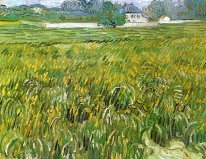 Campo de trigo en Auvers con Casa Blanca 1890