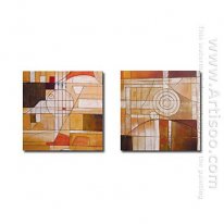 Hand-painted Abstract Oil Painting - Set of 2