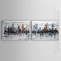 Tangan-Dicat Landscape Oil Painting - Set 2