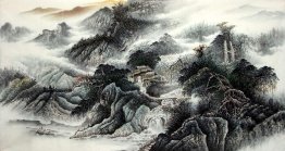 A Courtyard in the Mountain - Chinese Painting