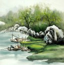 Лодки - китайской живописи