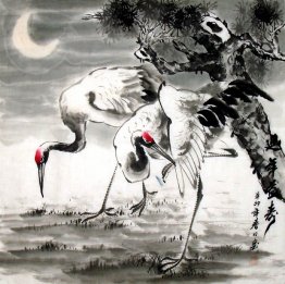 Crane-Pine - Chinese Painting