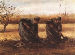 Two Peasant Women Digging Potatoes 1885