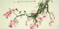 Pájaros y flores - Pintura china