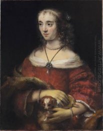 Portrait Of A Woman With A Lapdog 1662 Portrait Of A Woman With A Lapdog 1662