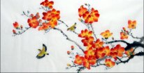 Peinture chinoise - Oiseaux-fleur