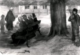 Bench With Four Persons And Baby 1882