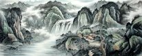 Montagne et cascade - Peinture chinoise