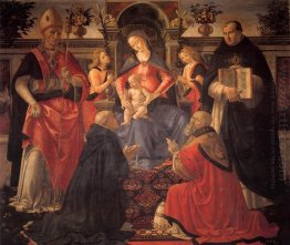 Madonna And Child Enthroned With St Dionysius Aeropagita Domenic