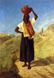 woman carrying a pitcher on her head