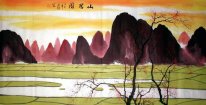 Solnedgång - kinesisk målning