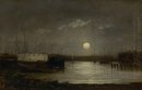 Untitled (lune sur un port)