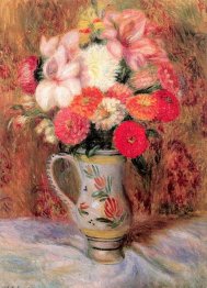 Flowers in a Quimper Pitcher