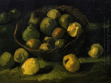 Naturaleza muerta con cesto de manzanas 1885