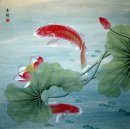 Fish & Lotus - pintura china