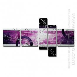 Hand-painted Abstract Oil Painting - Set of 5