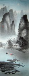 Mountains, water, trees - Chinese Painting