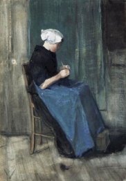 Scheveningen Woman Knitting 1881