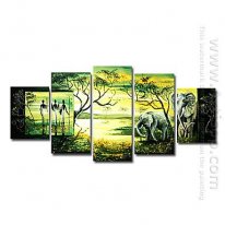 Tangan-Dicat Landscape Oil Painting - Set Dari 5