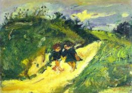 Two Children On A Road