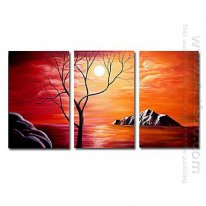 Hand-painted Abstract Oil Painting - Set of 3