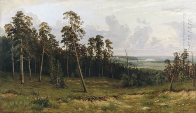 Abete foresta sul fiume Kama 1877