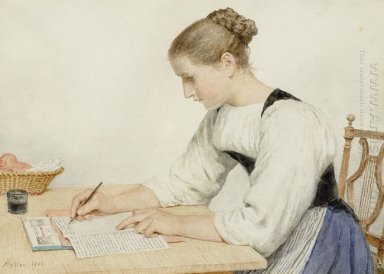 Jeune femme écrivant une lettre