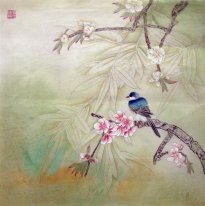 Peach Blossom y pájaros - la pintura china