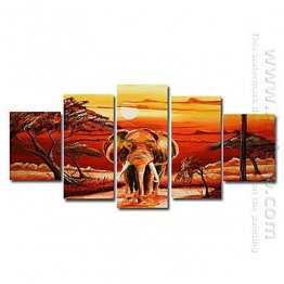 Hand-painted Landscape Oil Painting - Set of 5