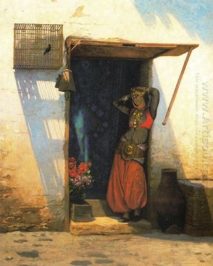 Womanof Caire à sa porte