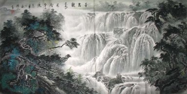 Montagne et cascade - Peinture chinoise