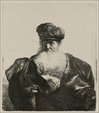 Um homem velho com uma barba e Cap Fur A Velvet Cloak 1632
