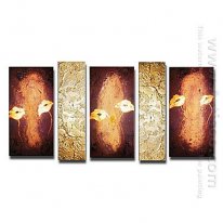 Hand-painted Floral Oil Painting - Set of 5