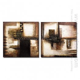 Hand-painted Abstract Oil Painting - Set of 2