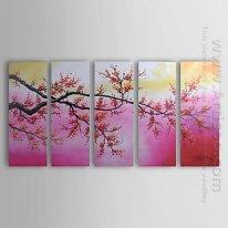 Hand-painted Floral Oil Painting - Set of 5