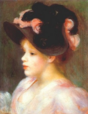 Ragazza con una rosa e un cappello nero