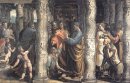 Läkningen av den lame mannen tecknad För Sixtinska kapellet